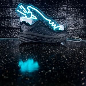 Hoka One One Bondi SR Women’s Leather Non Slip Safety Work Shoes Black - 8.5